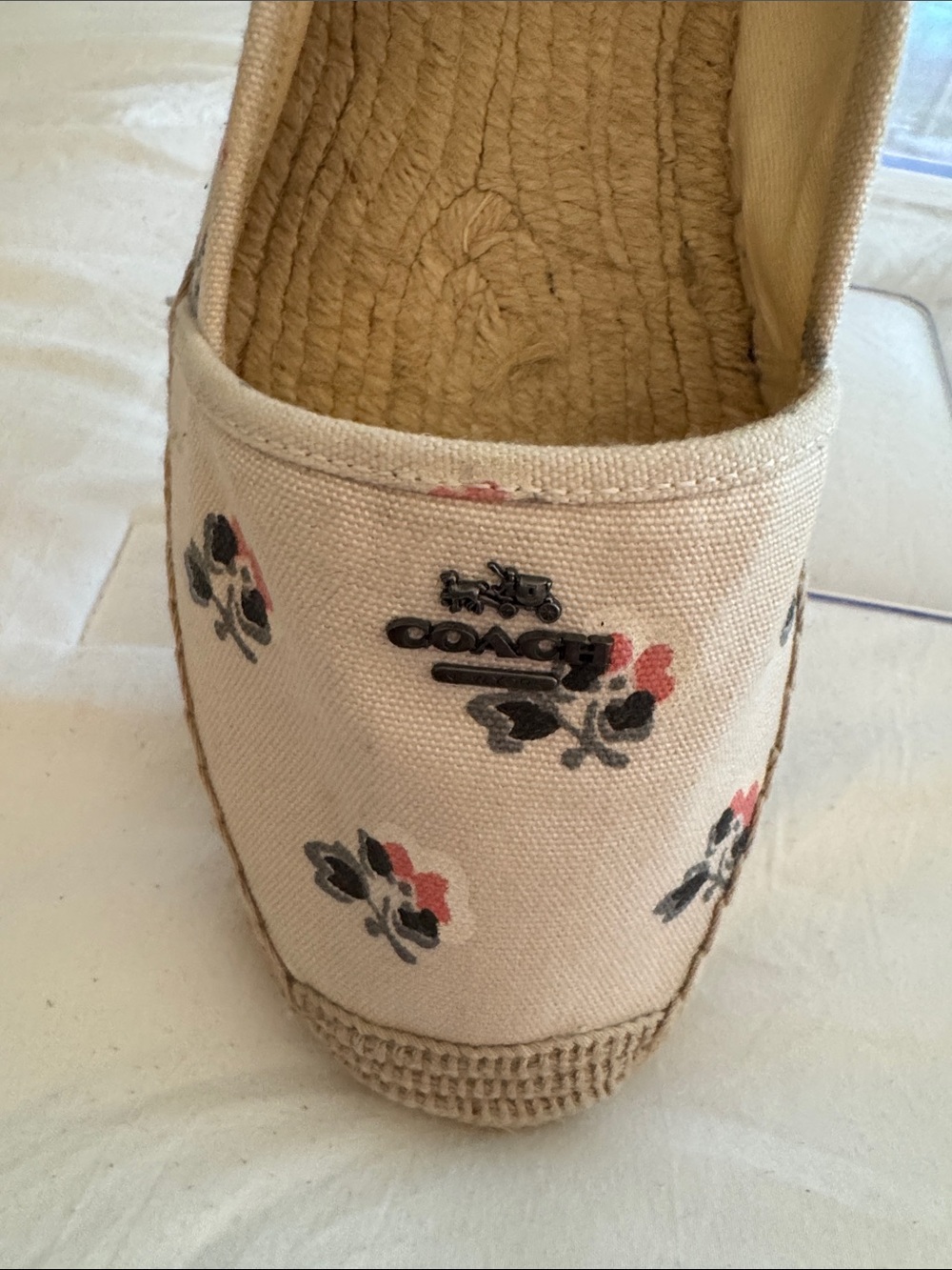 Coach Floral Canvas Espadrilles in Beige, Pink, Black - Picture 15 of 16